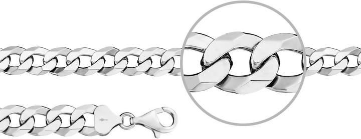 Der Kettenmacher Panzerarmband Silber Diamantiert 10,5 mm 23 cm (23 cm, Silber)
