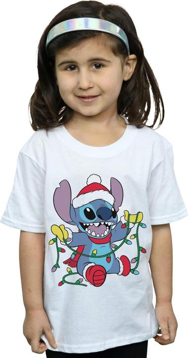 Produktbild Disney Lilo And Stitch Christmas Lights TShirt Mädchen (140, 146)