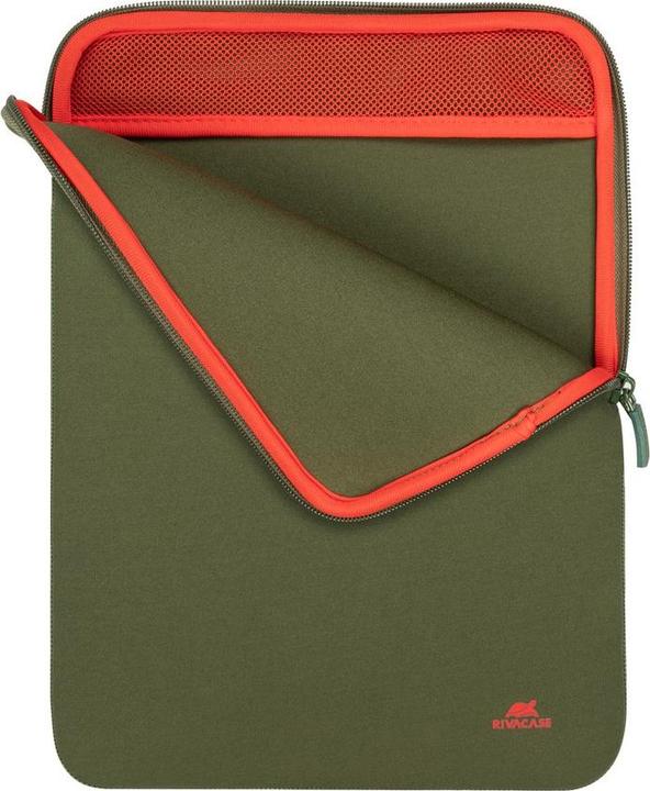 Actual product image Rivacase Anti-shock Case for MacBook 13" Vertical Zip Khaki - Green (15.60")