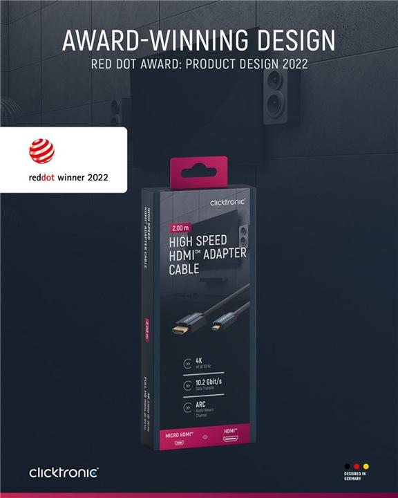 Actual product image clicktronic micro HDMI (Typ D) — HDMI (Typ A) (2 m, HDMI)