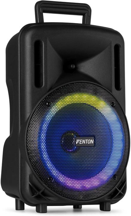 Fenton Speaker Bluetooth - FT08LED MK2 karaoke box met LED’s, accu en microfoon - Voor (Active)