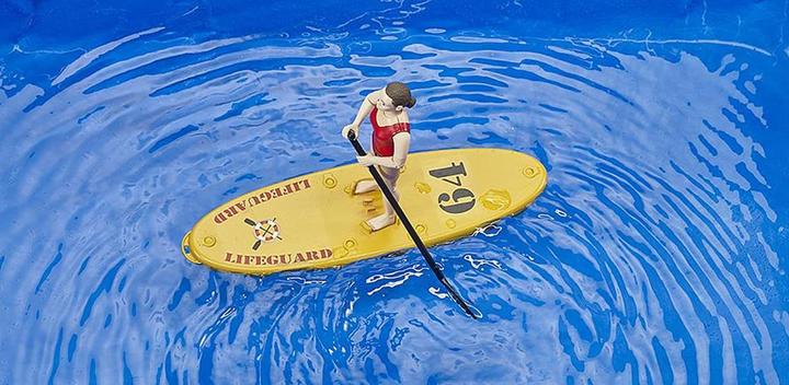 Actual product image Bruder bworld Life Guard with Stand Up Paddle