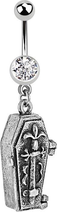 Immagine prodotto Star Piercing Banana d'argento con bara di cristallo a forma di palla e sfera (Ottone, Acciaio chirurgico 316L)