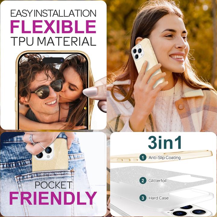 Actual product image Nalia Glitter hybrid cover (Apple iPhone 16 Pro Max)