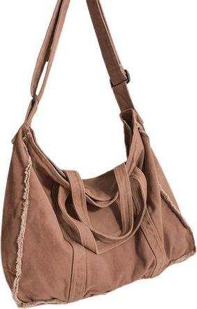 Only-Bags.Store Einfache Canvas Tote Umhängetasche, einfache Umhängetasche, raue Kante Canvas Tasche, Student