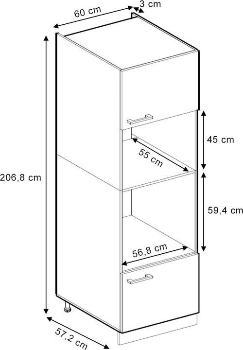 Image du produit Vicco Mikrowellenschrank R-Line (60 x 57.5 x 207 cm)