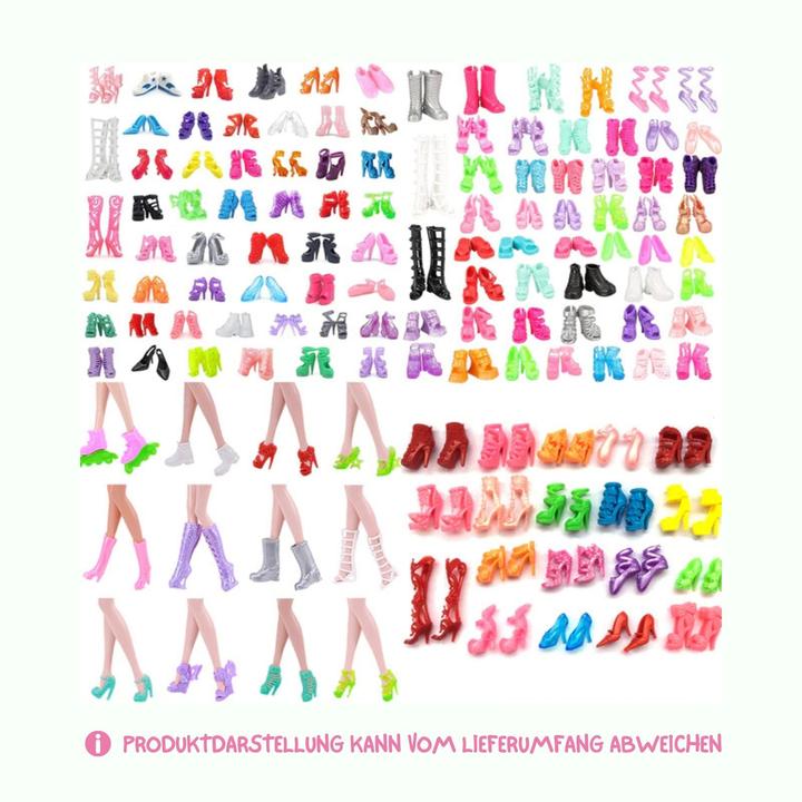 Immagine prodotto Hermex 40 paia di scarpe stivali sandali per bambole Barbie accessori vestiti