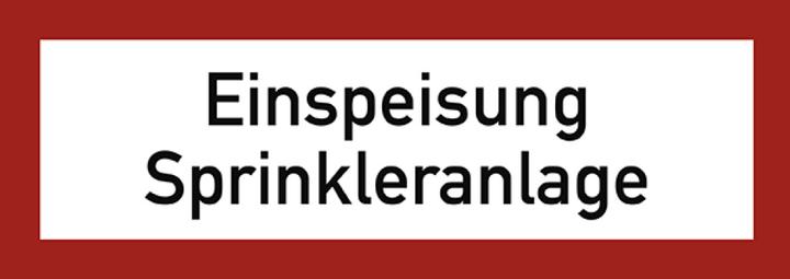 Moravia Feuerwehrschild "Einspeisung Sprinkleranlage" Aluminium, 297x105 mm