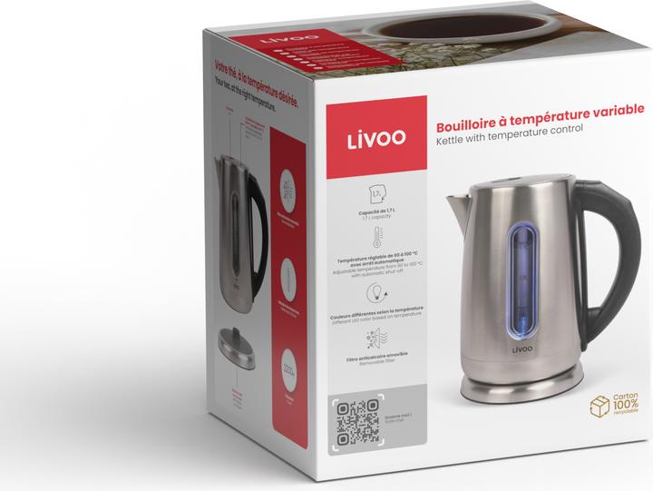 Produktbild Livoo Wasserkocher mit einstellbarer Temperatur (1.70 l, EU-Stecker)