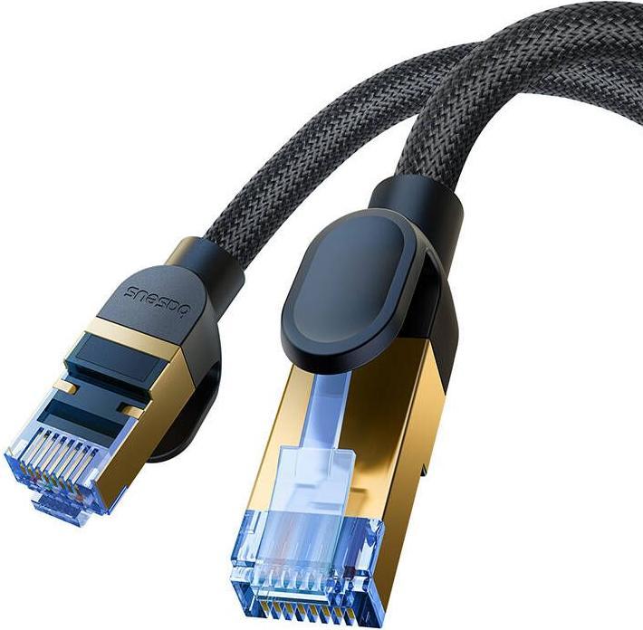 Actual product image Baseus Braided network cable cat.7 Ethernet RJ45, 10Gbps, 0,5m (black) (CAT7, 0.50 m)