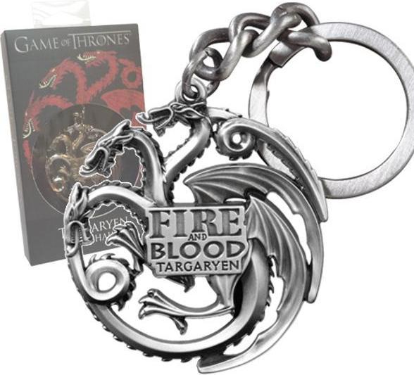 Produktbild Noble Collection Game of Thrones: Targaryen Keyring with Motto (Metallic Gray)