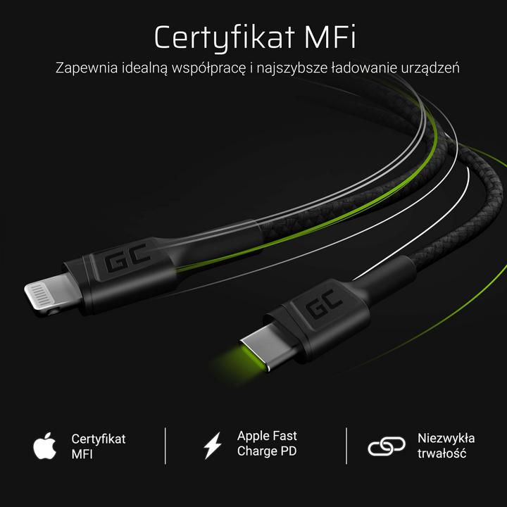Actual product image GreenCell Cell KABGC07 Lightning cable (1 m, USB 3.0)