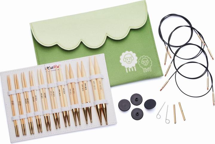 Actual product image Knitpro Needle set deluxe interchangeable needle tips bamboo bamboo 10 pairs 3,00 - 10,00 mm + accessories