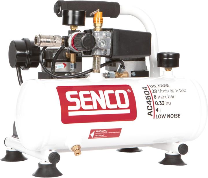 Productafbeelding Senco AC4504 Stille compressor olievrij 230V 8bar 4l volume ( AFN0024 ) (8 bar, 4 l)