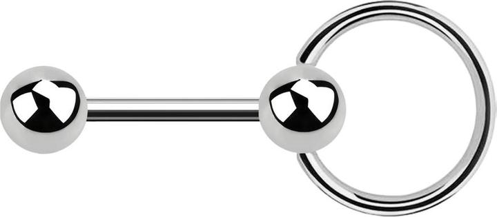 Actual product image Star Piercing Barbell silber mit Kugel und Kugel Ball Closure Ring (without brass, Surgical steel 316L)
