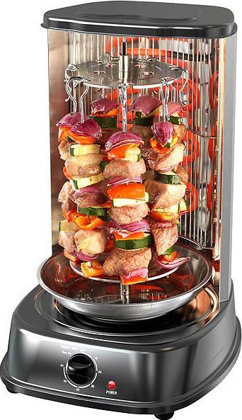 Produktbild Rosenstein & Söhne Döner- und Gyros-Grill, 2.000 Watt, Mittelspiess mit Spiessgabeln, Timer