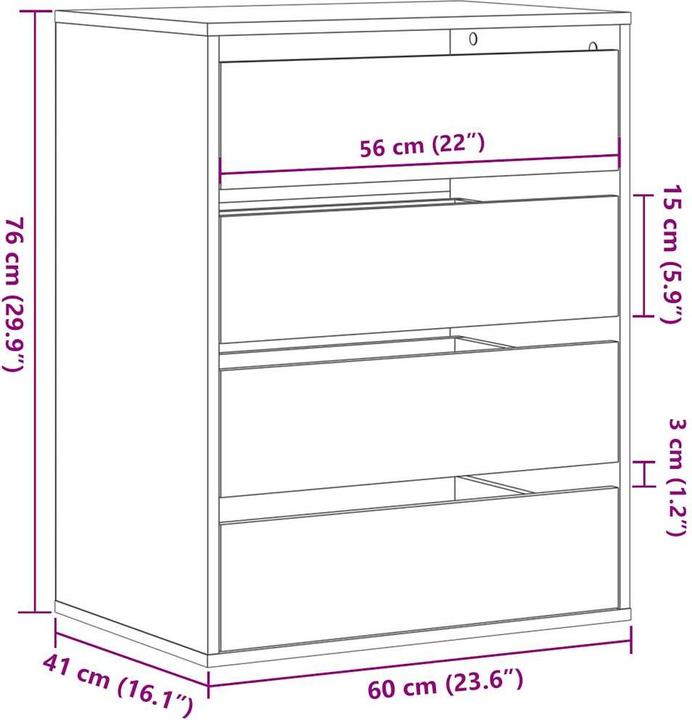 Image du produit VidaXL Commode (60 x 41 x 76 cm)