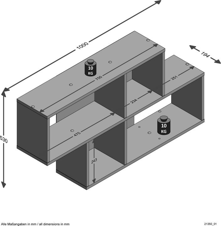 Produktbild FMD Möbel Yule (19.5 x 100 x 53 cm)