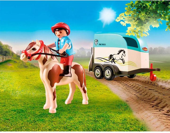 Immagine prodotto Playmobil Auto con rimorchio pony (70511, Paese Playmobil)