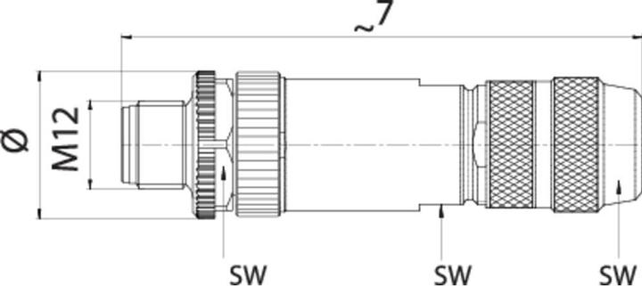 Produktbild Schubiger Binder 99 1631 814 04 Miniatur-Rundsteckverbinder Stecker, gerade Gesamtpolzahl: