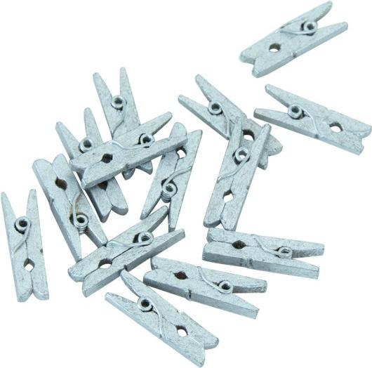 Produktbild Fiesta Mini Wäscheklammern aus Holz - Silber - 24 Stück