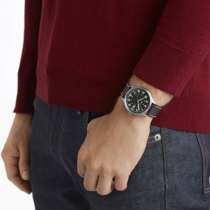 Immagine prodotto M Watch Mondaine Aero 41 (Orologio da polso analogico, Orologio da pilota, Fatto in Svizzera, 41 mm)