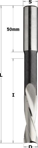 CMT 160.080.32 Spiral-Langlochbohrer links 8mm-Schaft 13x50 (8 Millimeter)