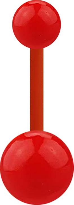 Produktbild Star Piercing Banane rot mit zwei Kugeln (Acryl, ohne Messing)