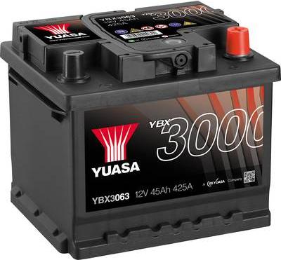 Yuasa Car battery SMF YBX3063 12 V 45 Ah T1 Cell layout 0 (12 V, 45 Ah, 425 A)