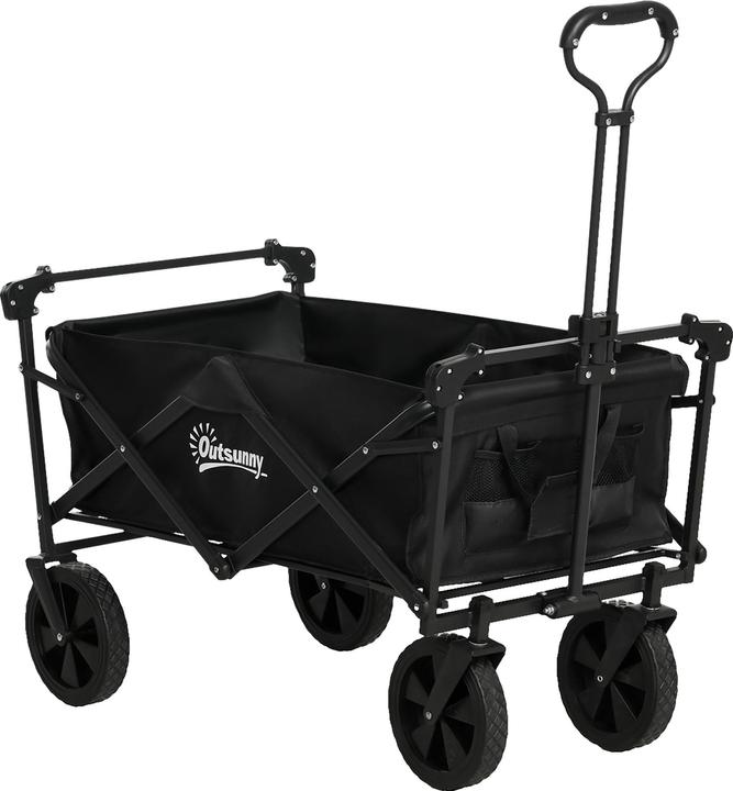 Image du produit Outsunny Chariot à bras avec toit ouvrant