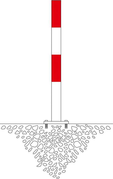 Immagine prodotto Moravia Paletto barriera MORION Ø 76 mm rivestito in plastica rosso-bianco, 0 occhielli