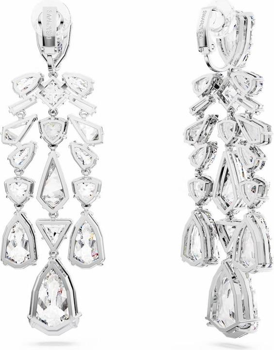 Actual product image Swarovski Mesmera Earclips Various Cuts Chandelier White (Swarovski Metal)