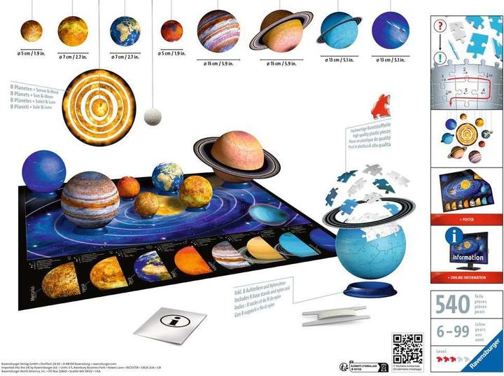 Produktbild Ravensburger 3D Sonnensystem (540 Teile)