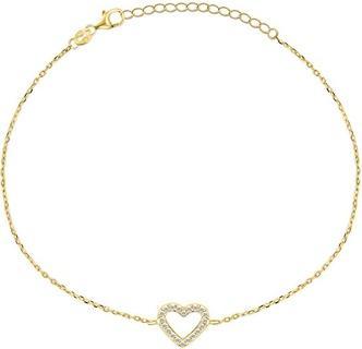 Brilio Silver - Charming gold plated heart bracelet BRC39Y