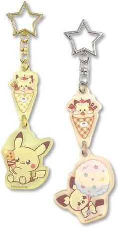 Actual product image Pokémon PokePeace Frost Acrylic Key Holder Set Pikachu & Pichu (Sweets Shop)