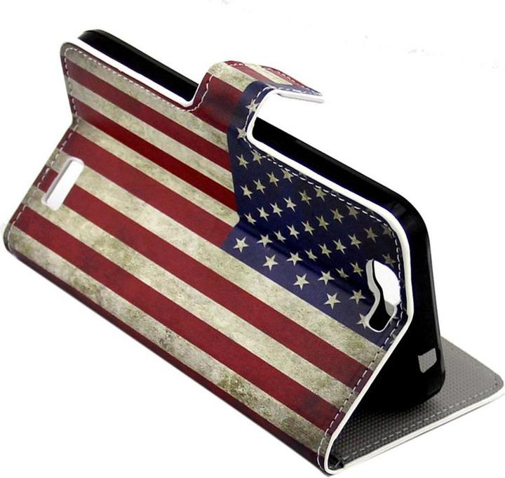 Produktbild König Design Handyhülle Tasche für Handy Huawei Ascend G7 Retro Fahne USA