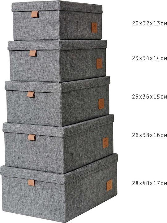 Produktbild Love it Store it Premium Ordnungsboxen 5er Set (28 x 40 x 17 cm, 19 l)