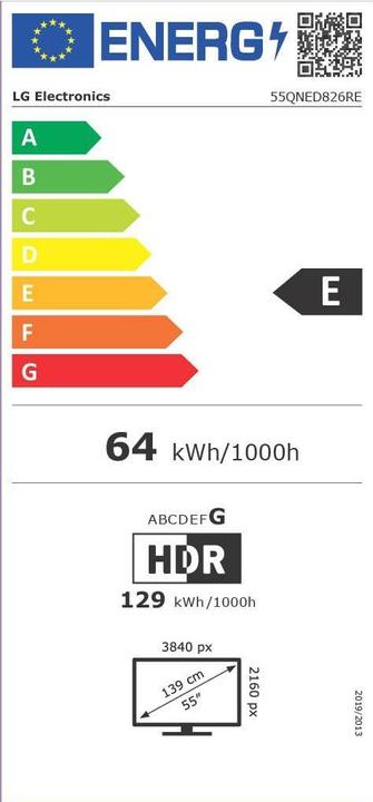 Energy Label LG 55QNED826RE (55", QNED82, QNED, 4K, 2023)
