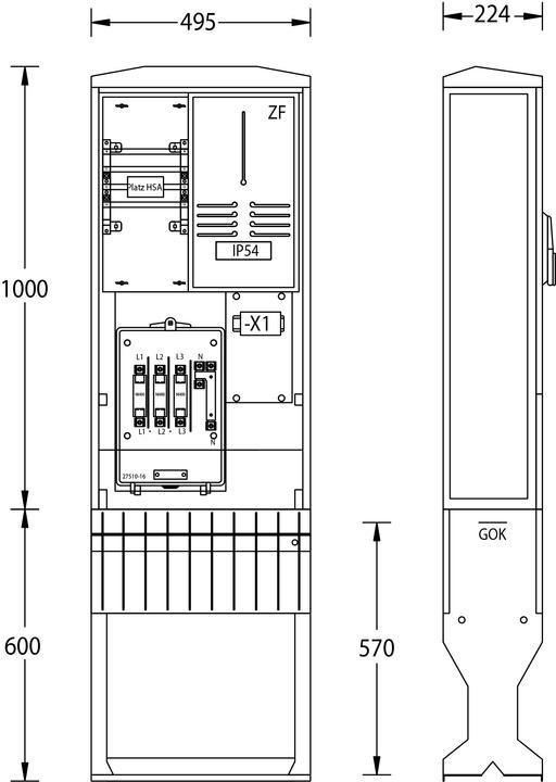 Produktbild UESA ZÃ¤hleranschlusssÃ¤ule