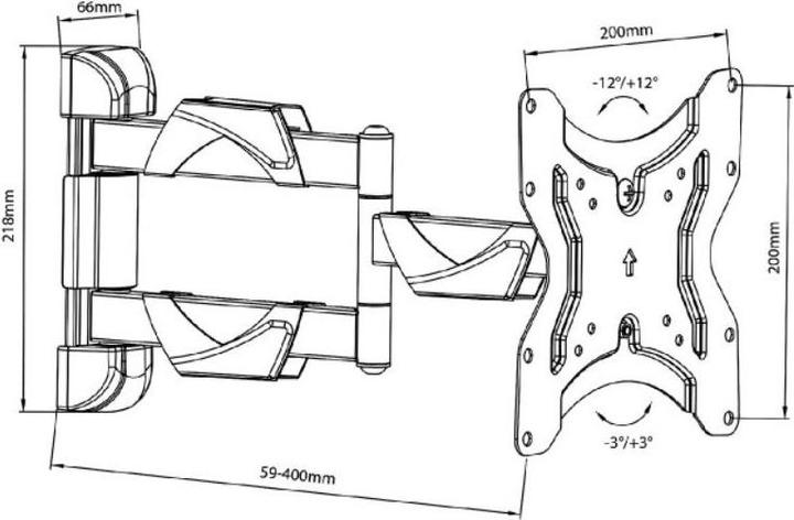 Image du produit Maclean MC-742 Support pour téléviseur (42 pouces) (Mur, 42", 30 kg)