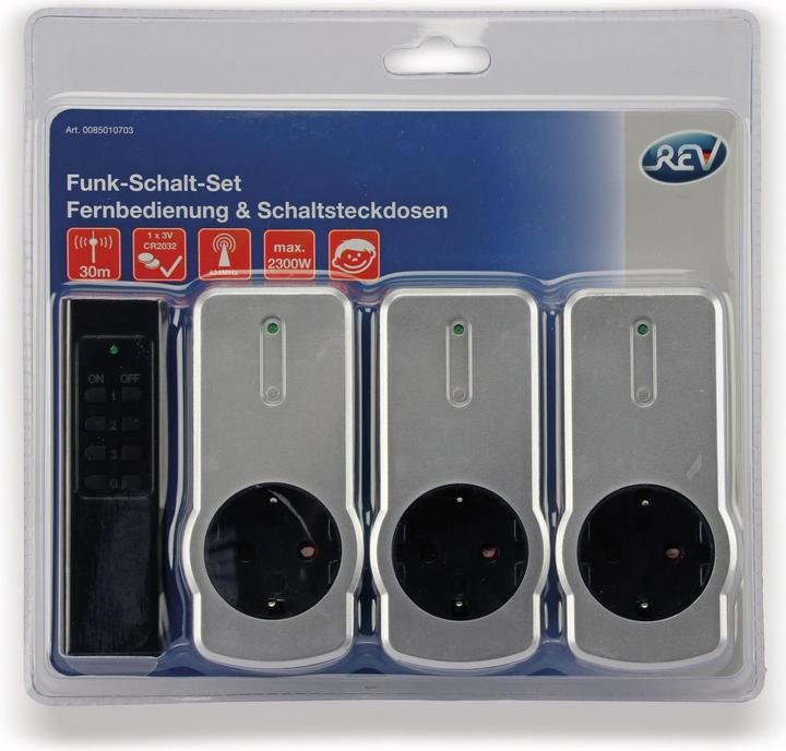 Produktbild REV Funk-Steckdosen-Set 3+1 2300W (3 x, CEE 7/3)