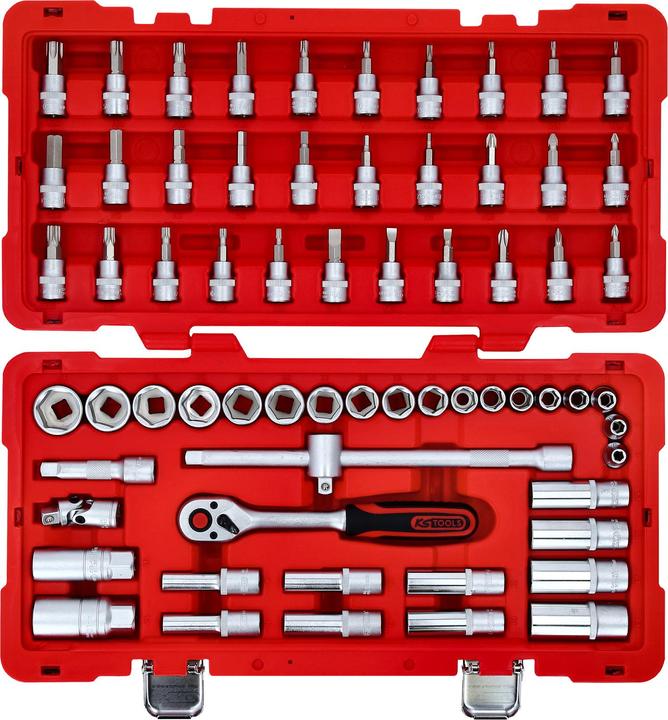 Productafbeelding KS Tools 3/8" doppenset, 66 onderdelen, Flankentractie (19 mm, 6 mm, 12 mm, 24 mm, 14 mm, 22 mm, 16 mm, 23 mm, 10 mm, 21 mm, 18 mm, 7 mm, 17 mm, 11 mm, 15 mm, 8 mm, 9 mm, 13 mm, 20 mm)
