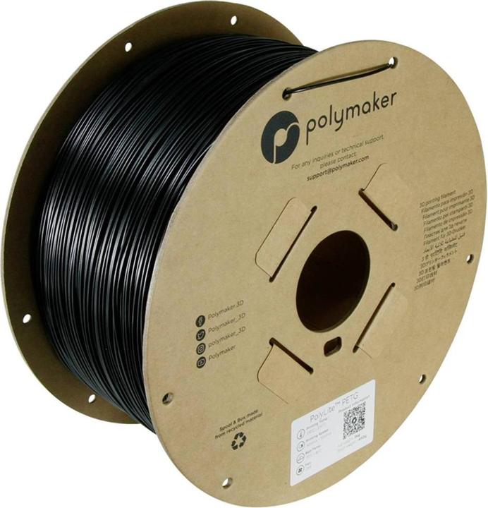 Image du produit Polymaker PolyLite PETG (PETG, 1.75 mm, 3000 g, Noir)