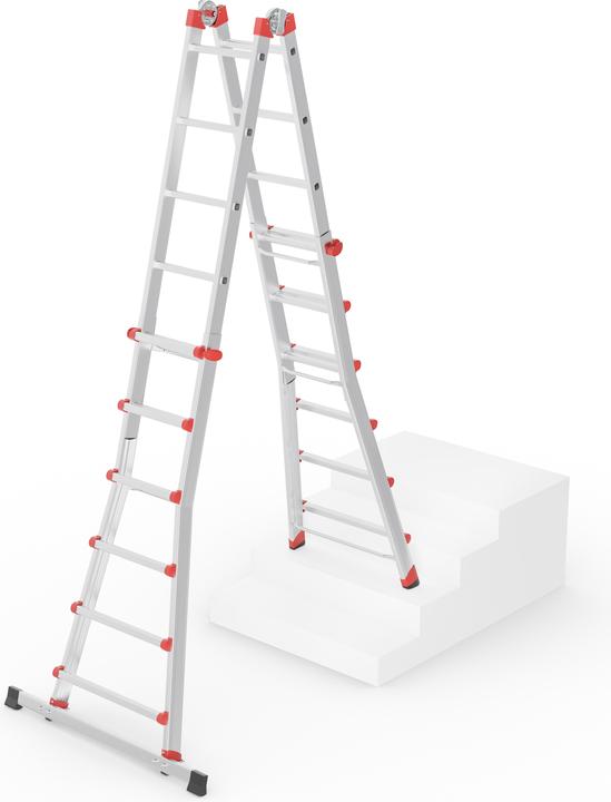 Hailo M80, scala multifunzionale in alluminio, 4x6 pioli (Scala telescopica, 566 cm)