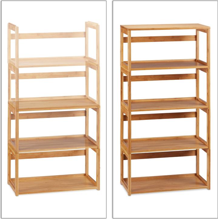 Actual product image Relaxdays Stacking Bamboo Shelf (60 x 30 x 30 cm)