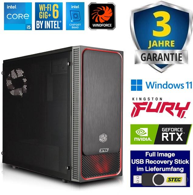 Produktbild STEG PC Easy Gaming 10 V (CH, i5, 16GB, 512GB SSD, 2TB HDD, RTX 3050, W11H) (Intel Core i5-12400, 16 GB, 512 GB, GeForce RTX 3050)