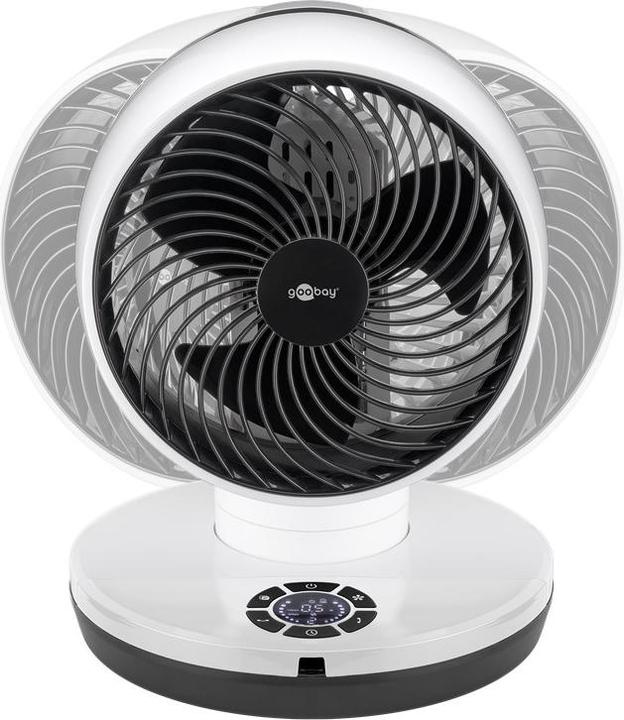 Actual product image Goobay 9 inch 3D floor fan with remote control and timer (67 dB)