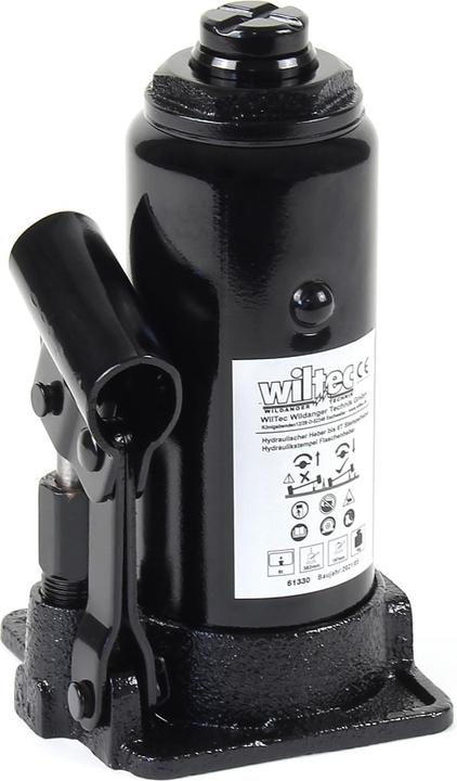 Actual product image Wiltec Hydraulic 6t Bottle Jack, Piston Car Jack with Slow down function, 197-382 mm
