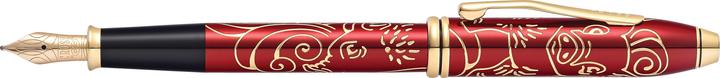 Actual product image Cross Fountain Pen Townsend Zodiac Year of the Pig 2019 (Red lacquer with 23-carat gold-plated millings)