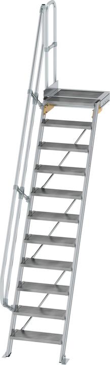 Actual product image Munk Stairs with platform 60 Step width 600 mm 11 steps Aluminium ribbed (Scaffolding, 22.50 cm)